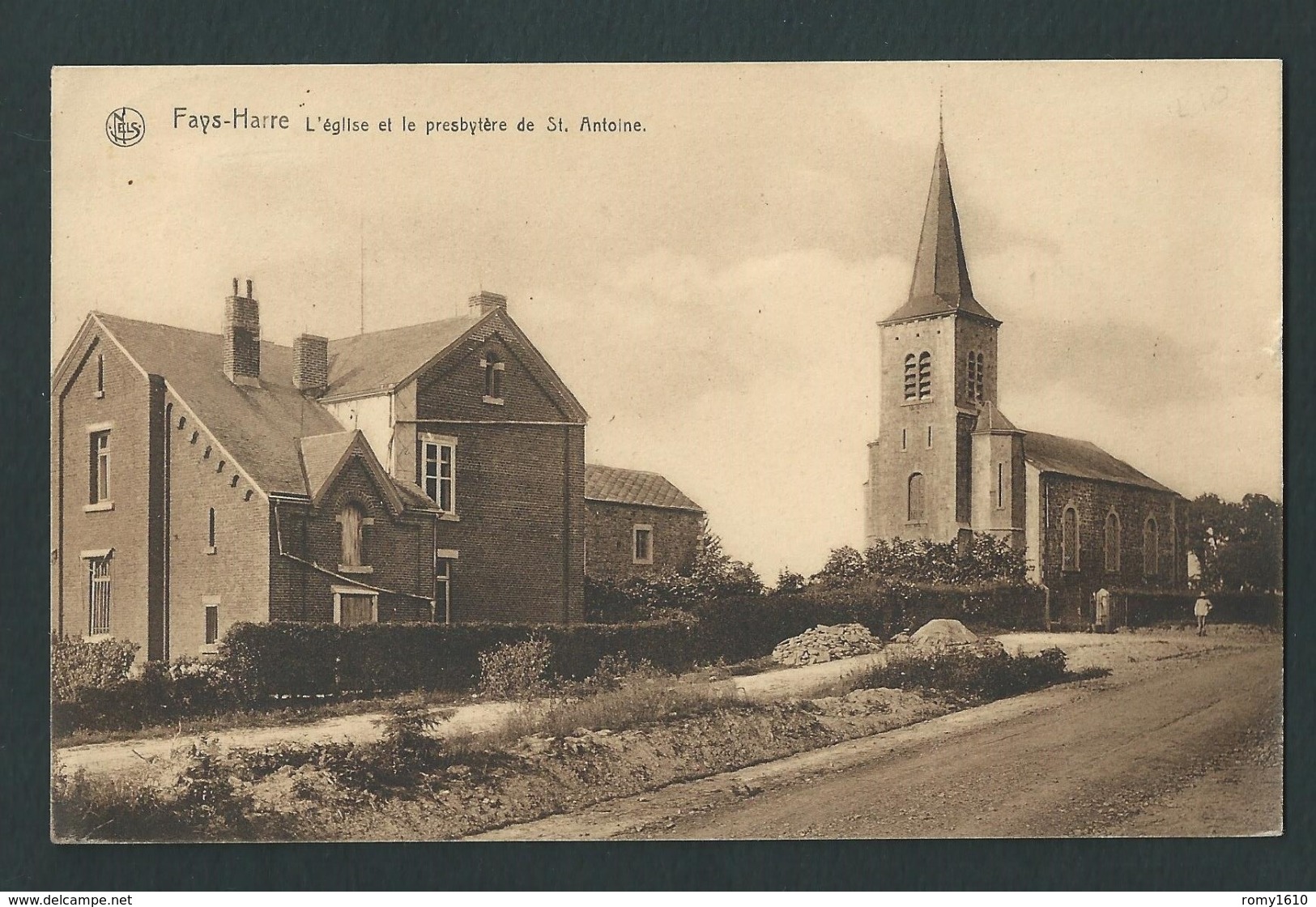 Fays-Harre -  L'église Et Le Presbytère De St. Antoine. Circulé En 1939. Voir Oblitération - 2 Scans. - Manhay