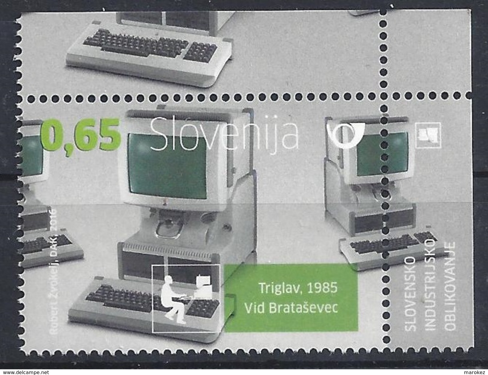 SLOVENIA 2016 Industrial Design &ndash; Computer Triglav 1985 By Iskra Delta Computers Recent Stamp **MNH Michel # 1230 - Slovenia