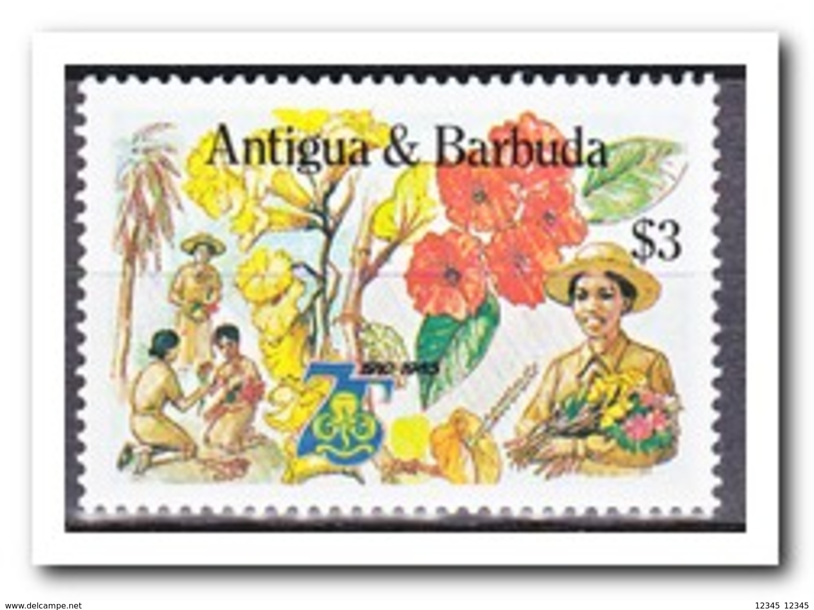 Antigua & Barbuda 1985, Postfris MNH, Flowers, Scouting - Antigua Y Barbuda (1981-...)