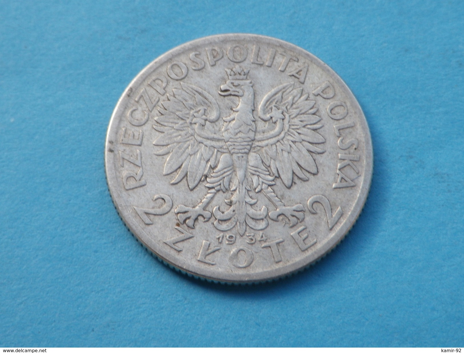 Pologne 5  Zlotych 1934  Varsovie KM # Y.21     Argent 0.750  11 Gr Reine Jadwiga - Pologne