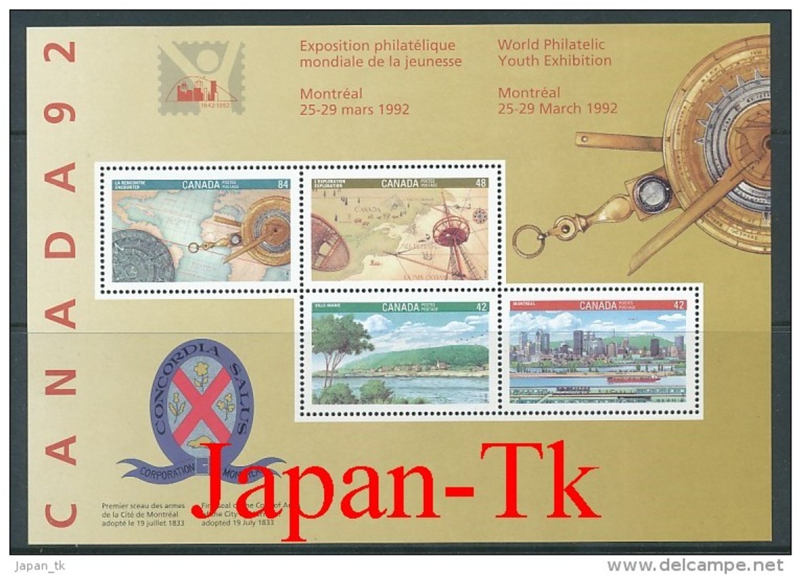 KANADA Mi. Nr. Block 8 Internationale Jugend-Briefmarkenausstel Lung CANADA '92 - MNH - Blocks & Sheetlets