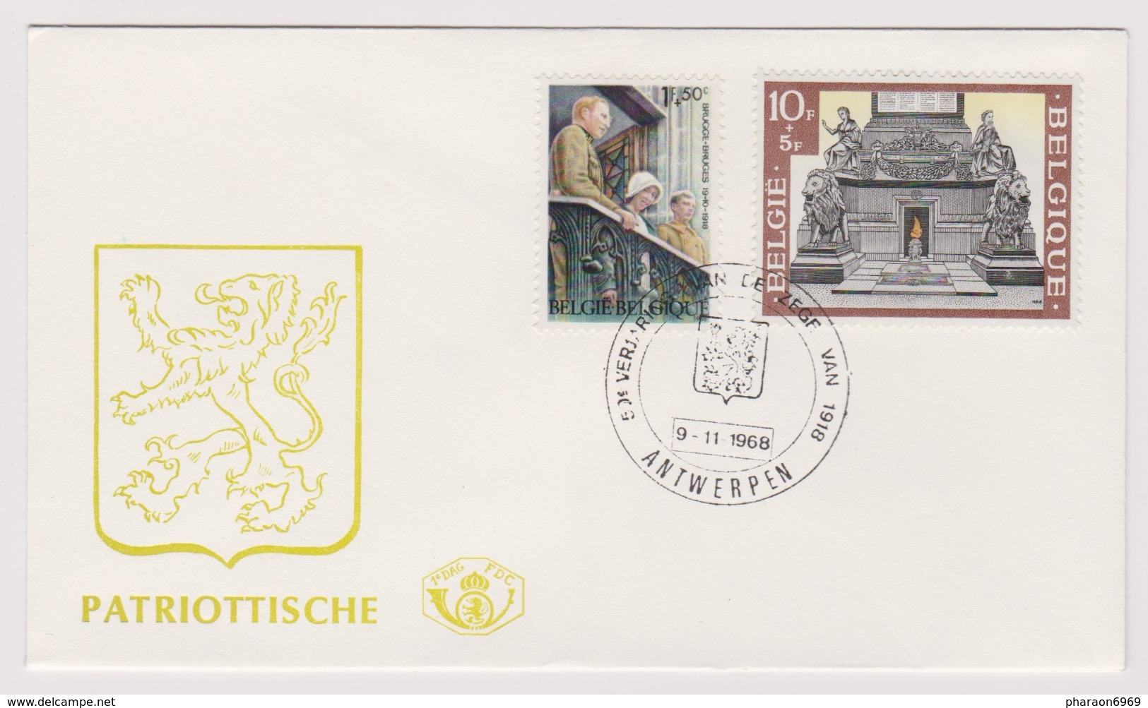 Enveloppe Cover Brief FDC 1er Jour 1474 1477 Patriottische Antwerpen - 1961-1970