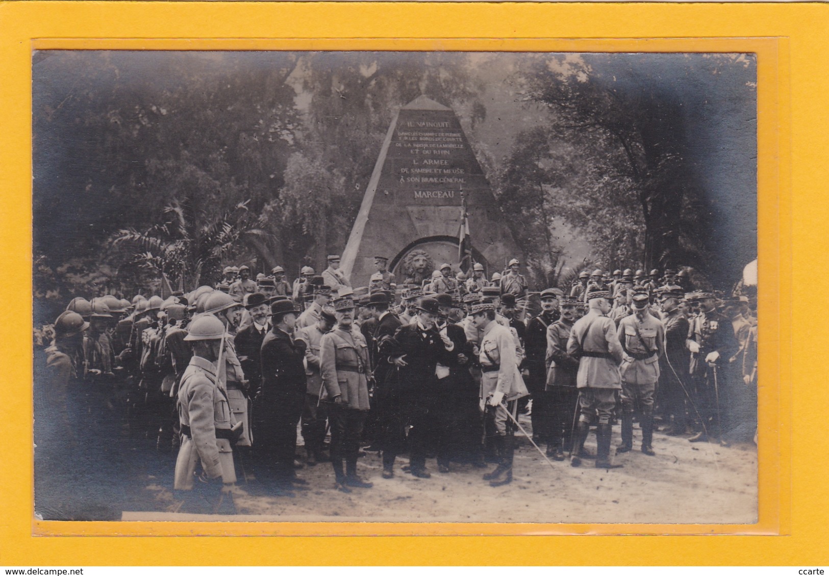 ALLEMAGNE- RHENANIE-PALATINAT-3 CARTES-PHOTOS -COBLENTZ-MONUMENT AUX MORTS -CEREMONIE En 1919 Au Monument Du Gal MARCEAU - Monuments Aux Morts