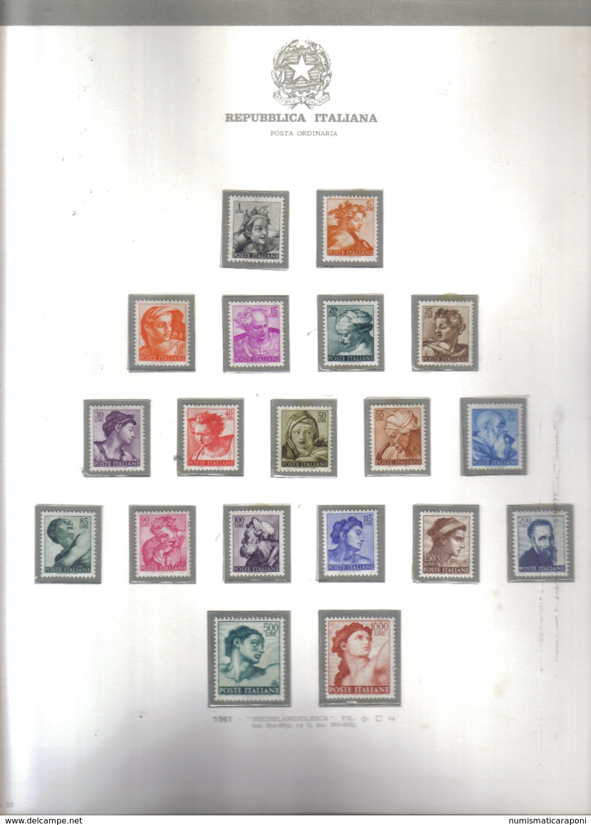 Repubblica Italiana1961 ITALIA 1961( Senza Gronchi Rosa ) ANNATA GOMMA INTEGRA - MNH** 36 Francobolli   COD FRA.523 - 1946-60: Nuovi