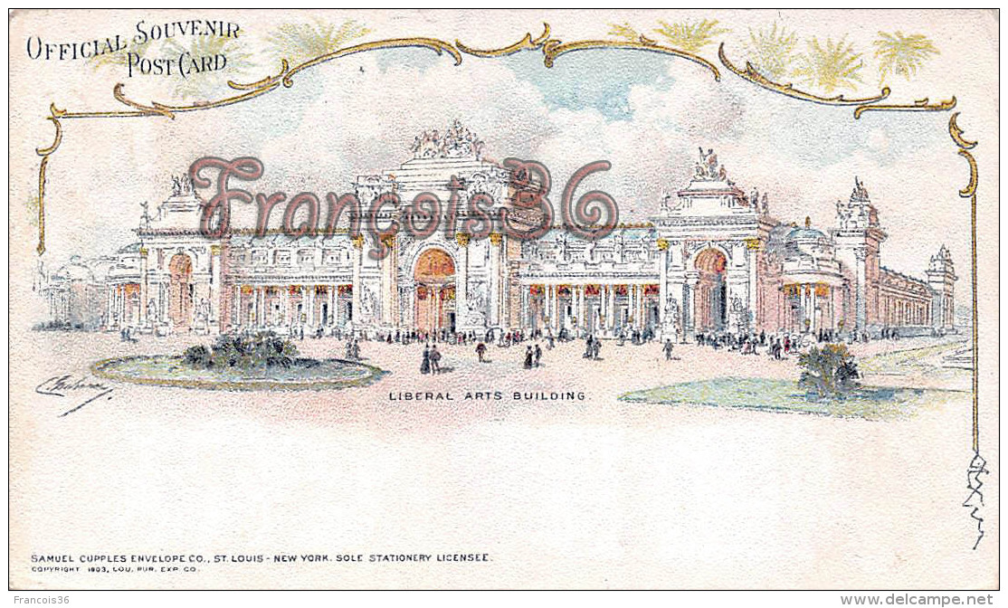 Official Souvenir Post Card - Liberal Arts Building - Lithographie -Samuel Cupples - St Saint Louis Missouri - St Louis – Missouri