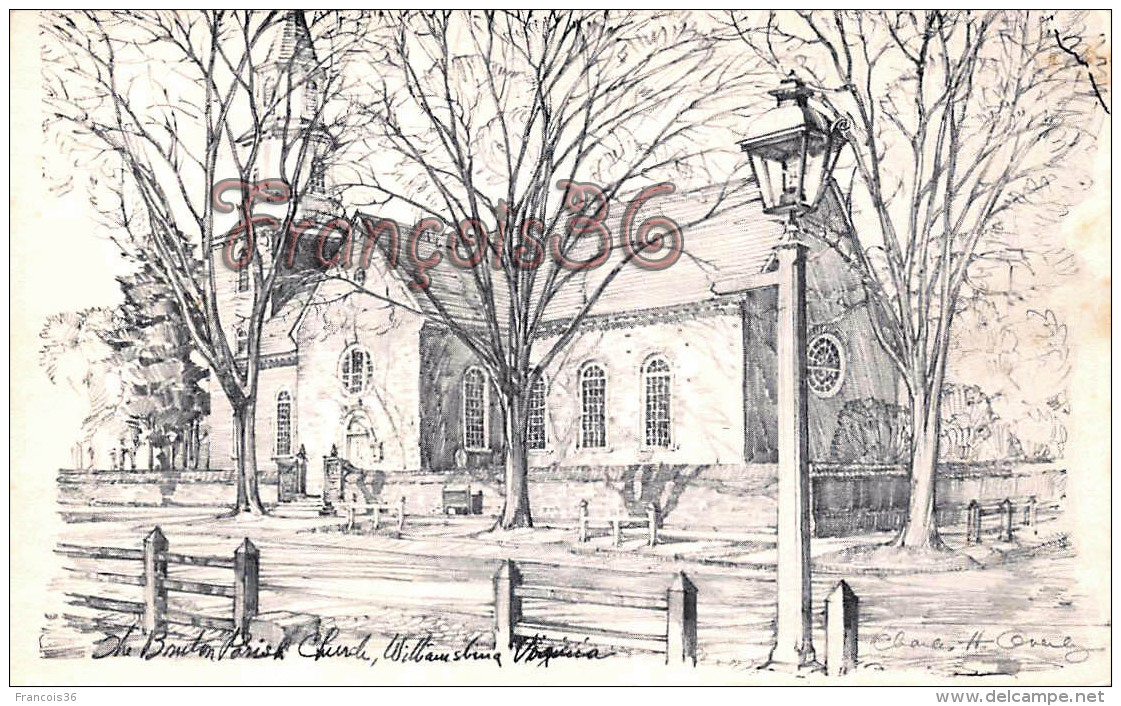 Bruton Parish Church - Williamsburg - Illustrateur Ill. Charles Overly - Autres & Non Classés