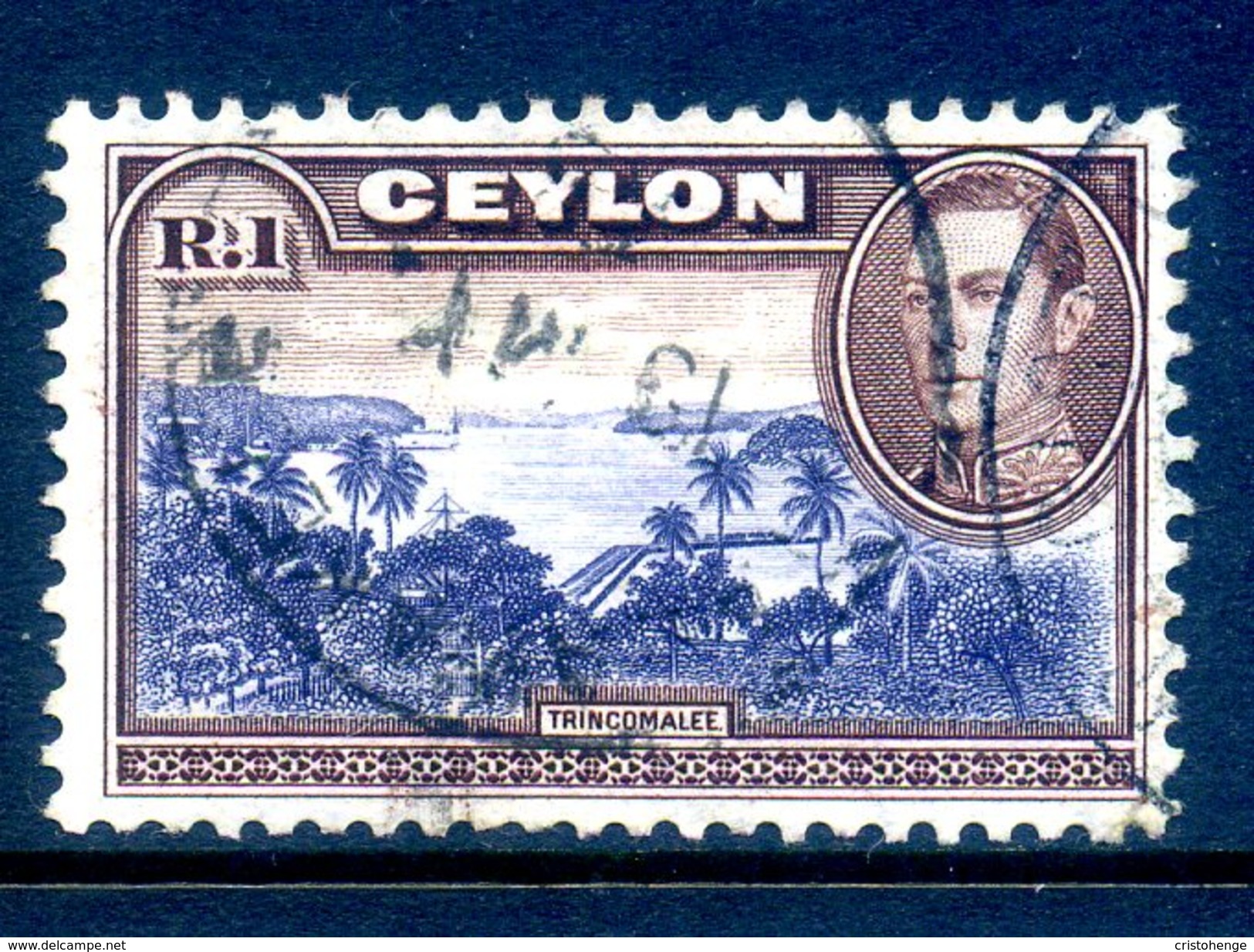 Ceylon 1938-49 KGVI Pictorials - 1r Trincomalee Used (SG 395) - Ceylon (...-1947)