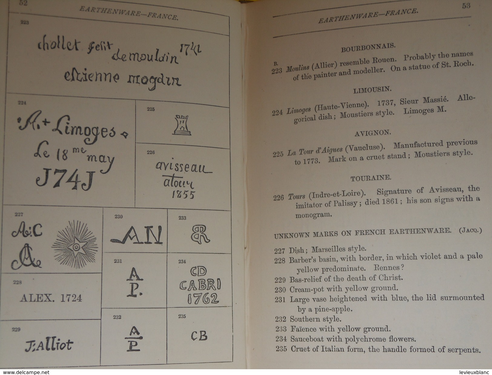 Catalogue/marques deFabrique Porcelaine/Compagnon de poche du Collectionneur de porcelaine/GB/Bury Palliser/1875    DIC1