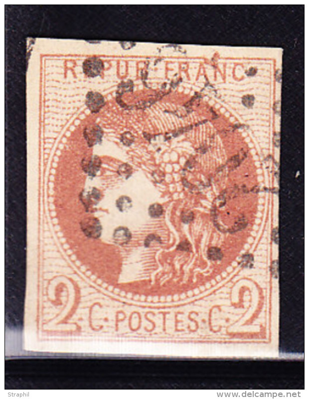 N&deg;40B - 2c Brun Rouge - Report II - Sign&eacute; Calves - TB - 1870 Bordeaux Printing