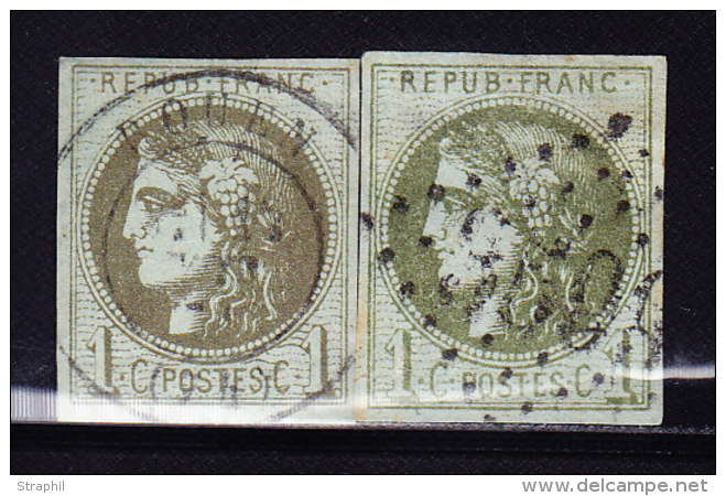 N&deg;39C X 2 Ex - Nuances - 1 Ex C&agrave;d T17 - TB - 1870 Bordeaux Printing