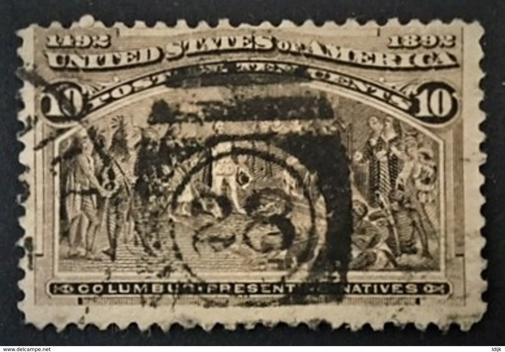 1893 Columbus Mit Einheimischen  Sc.237 ( Cancel 28 ) - Unused Stamps