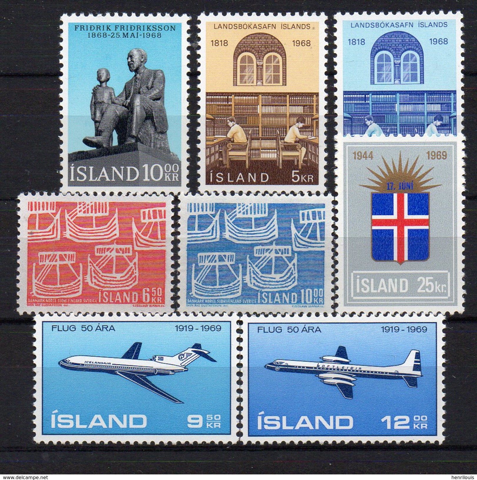 ISLANDE  Timbres Neufs ** De 1968 / 1969  Avec Poste Aérienne ( Ref 100 D  ) - Ungebraucht