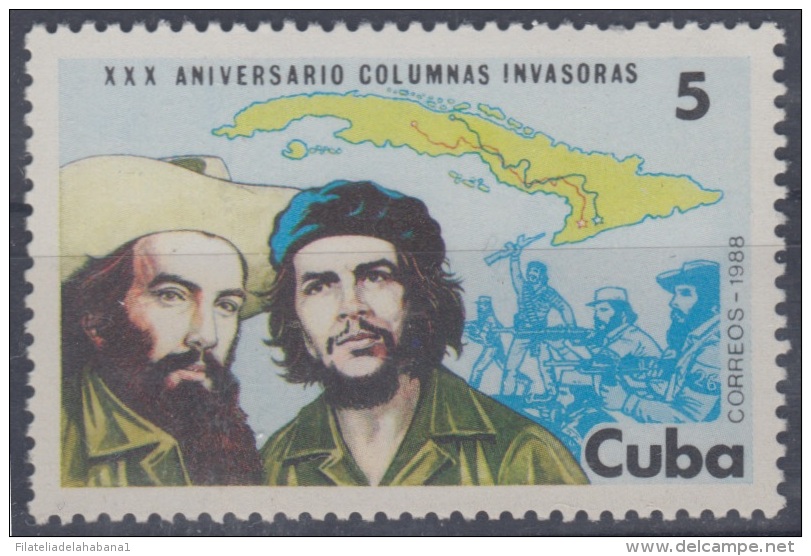 1988.13- * CUBA 1988. MNH. 30 ANIV. COLUMNAS REVOLUCIONARIAS. ERNESTO CHE GUEVARA. - Neufs