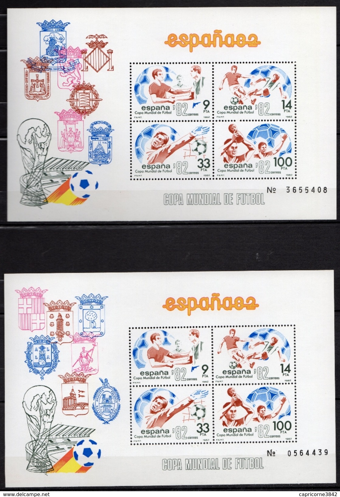 ESPAGNE - 1982 - Coupe Du Monde De Football - Blocs N°31 Et 32 - Blocks & Sheetlets & Panes