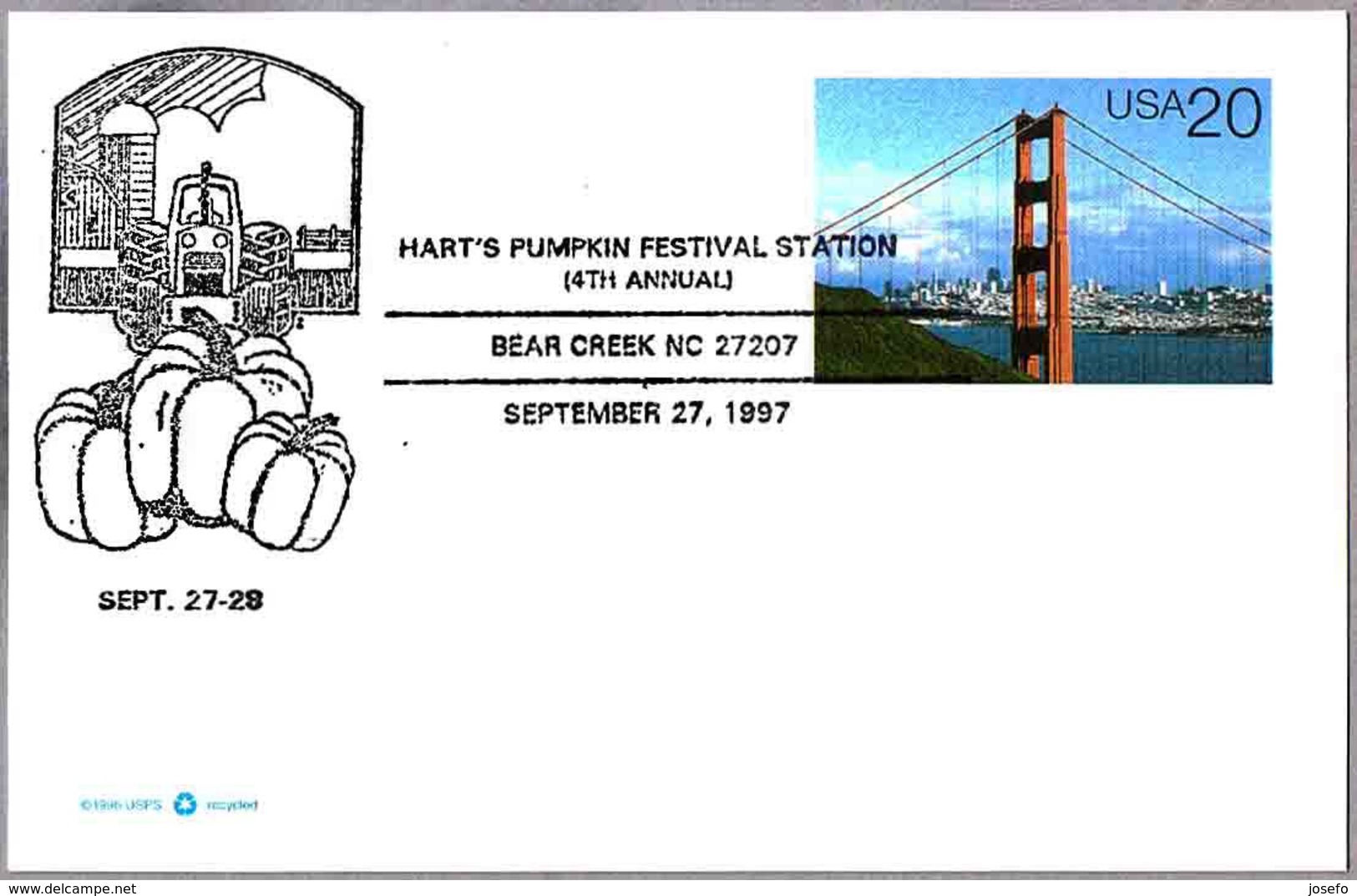 HART´S PUMPKIN FESTIVAL - TRACTOR - Calabazas. Bear Creek NC 1997 - Agricultura