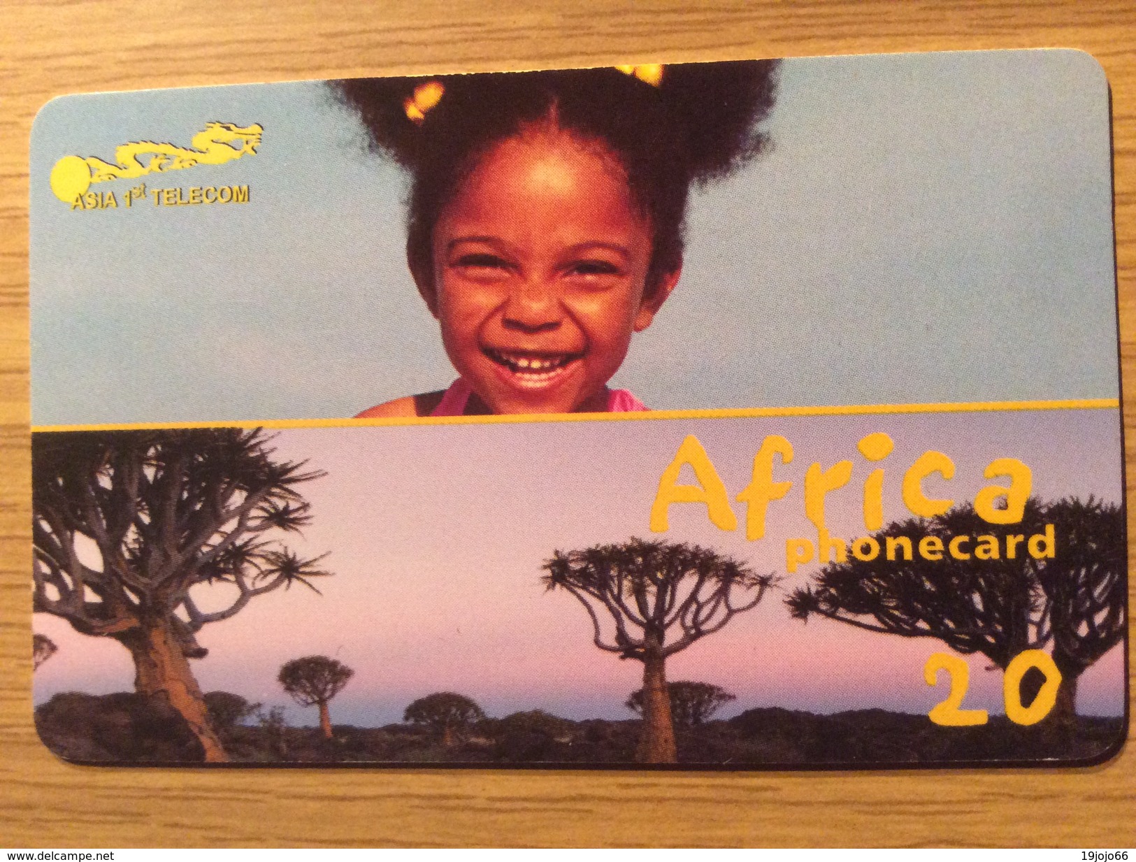 Asia First Telecom - 20 Units Africa  - Child  - Little Printed  -   Used Condition - GSM, Cartes Prepayées & Recharges