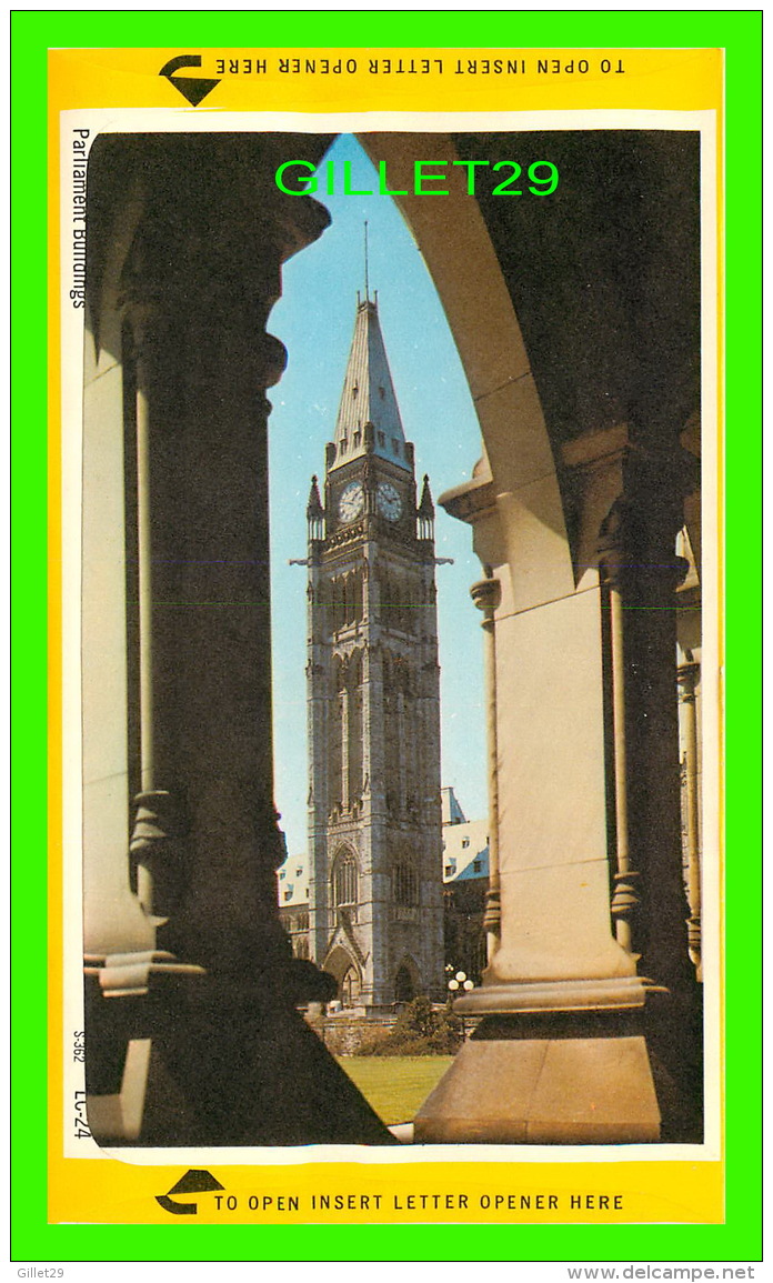 OTTAWA, ONTARIO - SELF-MAILING LETTER CARD NEVER BENN USE - STATUE CHAMPLAIN &amp; PARLIAMENT BUILDINGS - - Ottawa