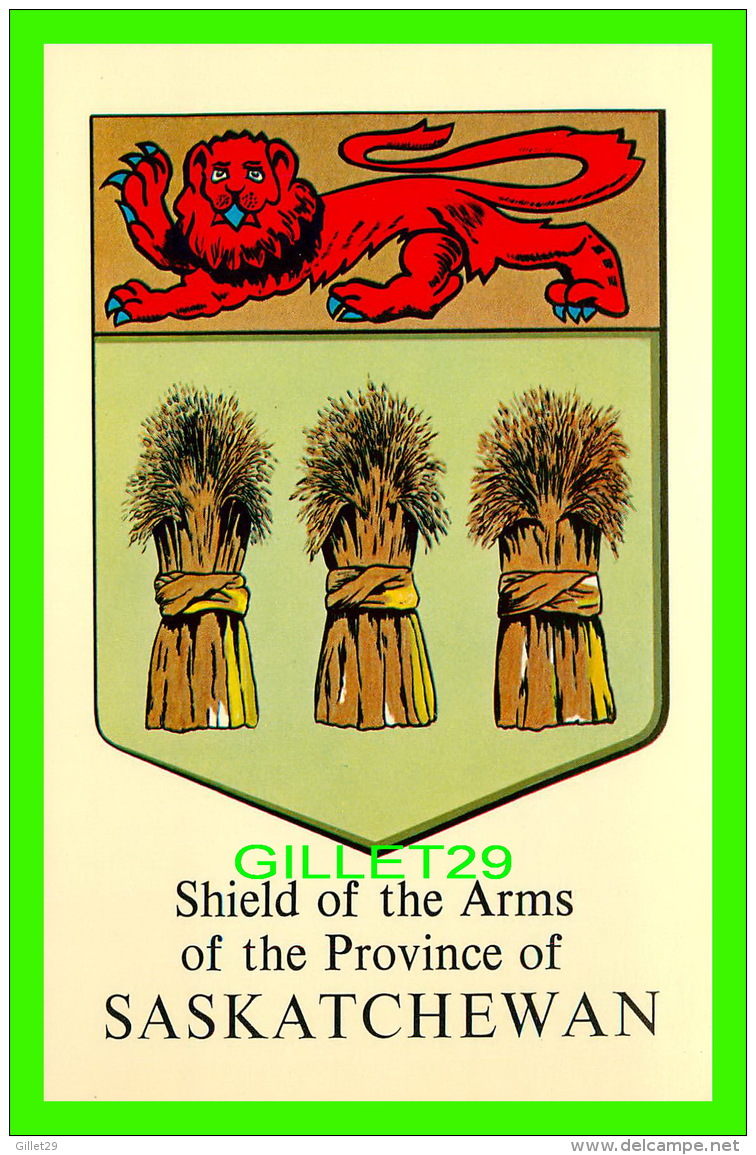 SASKATCHEWAN - SHIELD OF THE ARMS OF THE PROVINCE OF SASKATCHEWAN - - Autres & Non Classés