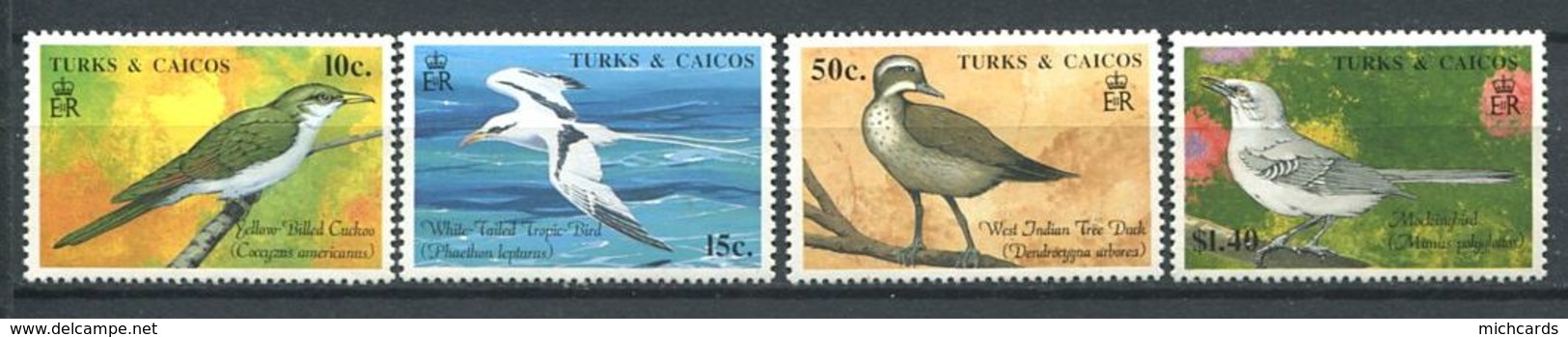 196 TURKS Et CAICOS 1990 - Yvert 859/62 - Oiseau - Neuf ** (MNH) Sans Trace De Charniere - Turks & Caicos