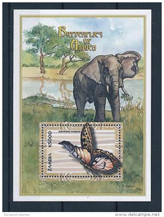 [51362] Zambia 2000 Butterflies Schmetterlingen Papillons Elephant MNH Sheet - Zambia (1965-...)