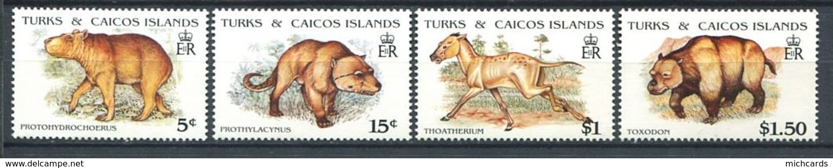 196 TURKS Et CAICOS 1991 - Yvert 926/29 - Jeunes Animaux - Neuf ** (MNH) Sans Trace De Charniere - Turks And Caicos