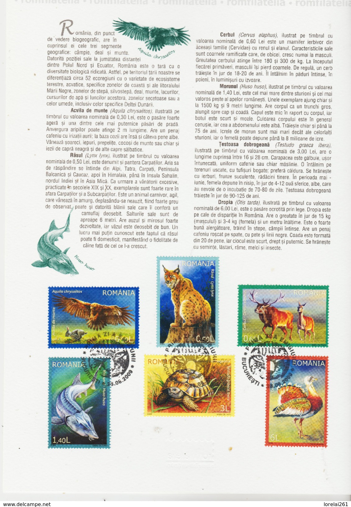 2009 - PROTECTED FAUNA FROM ROMANIA ( Printing Of 400 Numberad Copies !!! ) - FDC