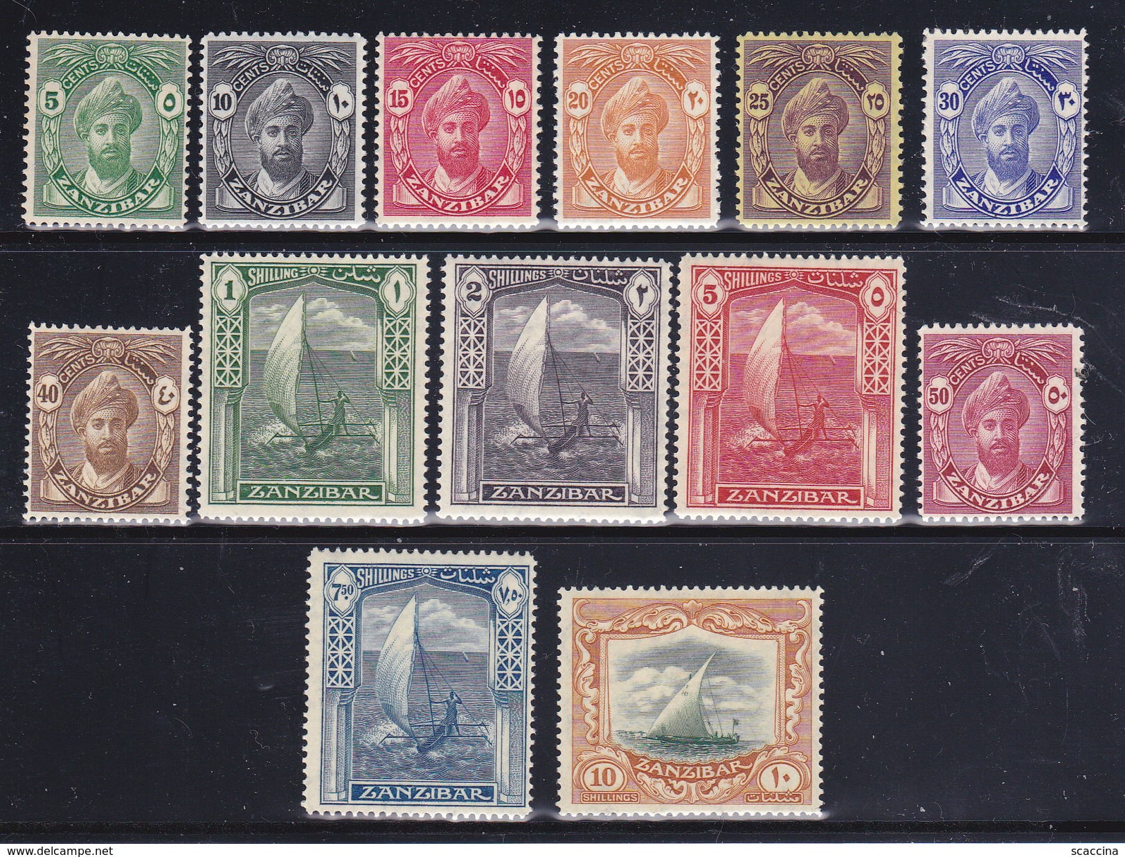 ZANZIBAR  1930   Serie Cpl 13 Val Yv.178-90,Gb 310-22  Gomma Integra MNH ** &euro; 36.00 - Zanzibar (...-1963)