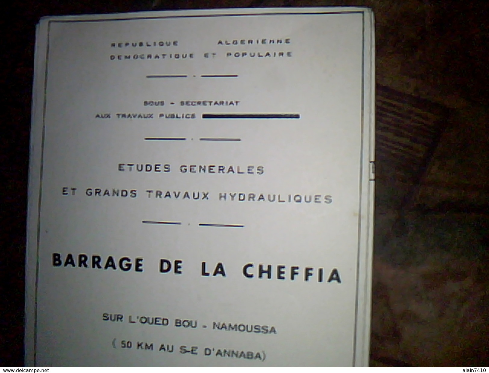 Carte Plan  Archives  Etude Generales Et Travaux Hydrauliques  Republique Algerienne  Barrage De  La Chiffa Annee 60/64 - Opere Pubbliche