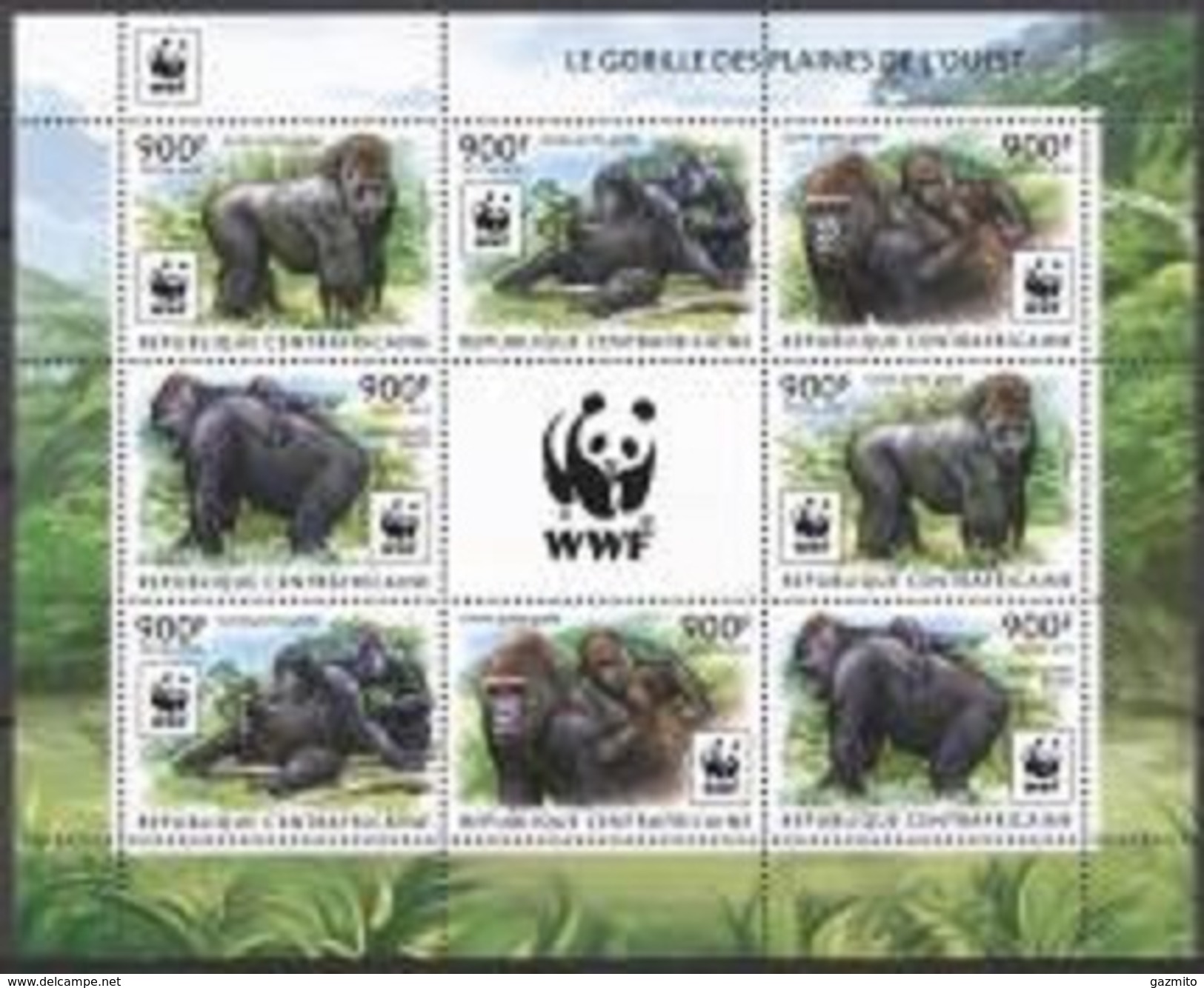 Centrafrica 2012, WWF, Gorilla, Sheetlet - Gorilla's