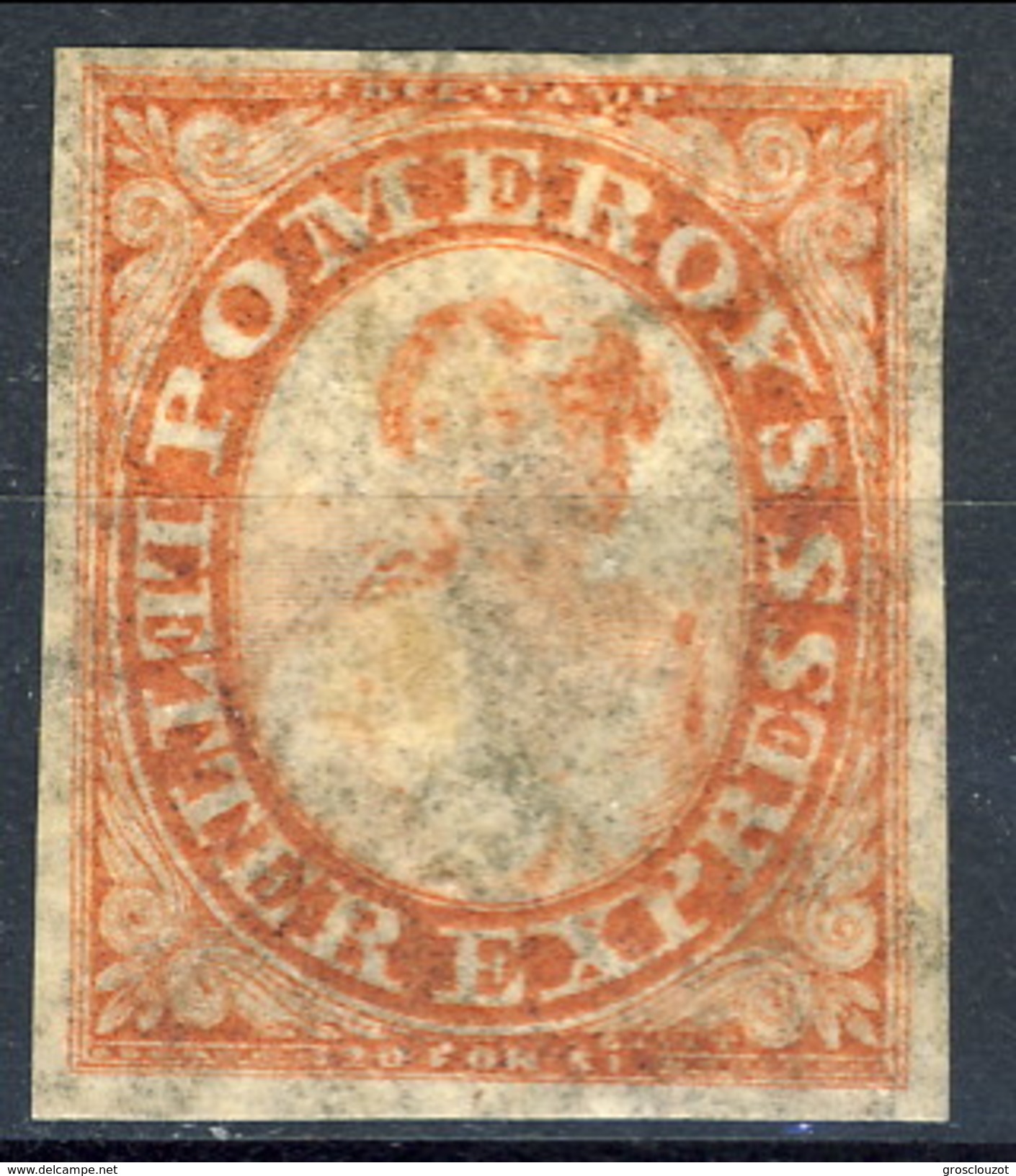 Mint 1844 US Local 117L5 Pomeroy's Red - Locals & Carriers