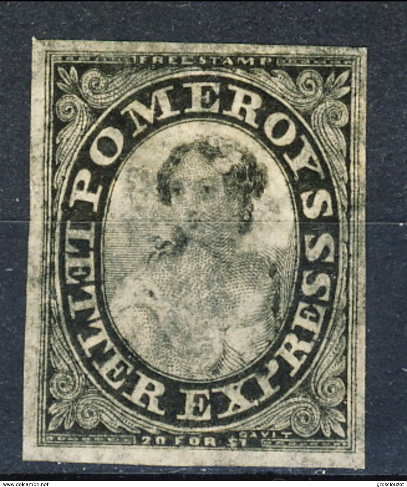 US Local, 1844 Mint 1844 US Local 117L3 Pomeroy's Black With 4 Margins - Locals & Carriers