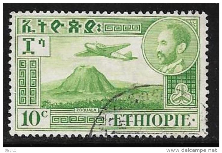 Ethiopia, Scott # C24 Used Plane Over Volcano, 1947 - Ethiopia