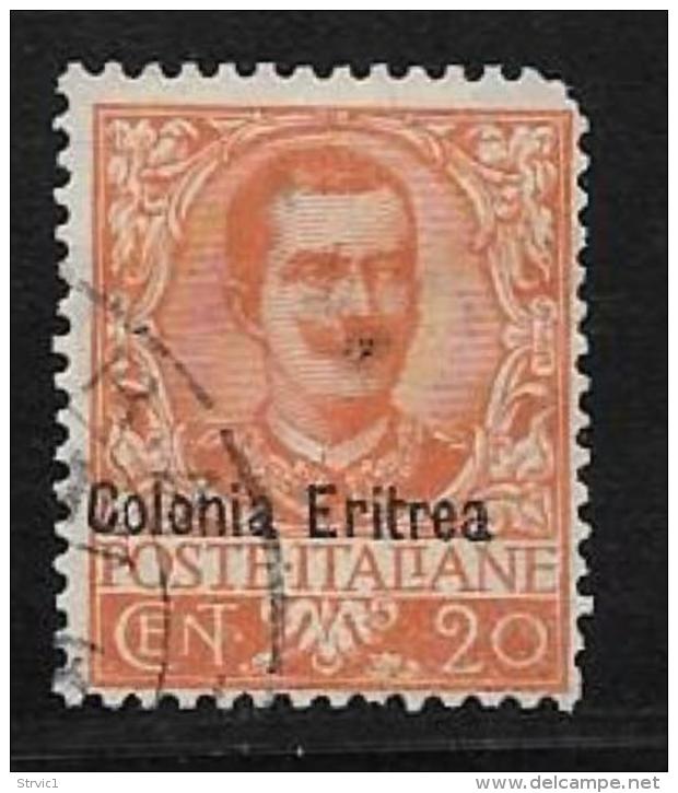 Eritrea, Scott # 23 Used Italy Victor Emmanuel Lll, Overprinted, 1903, Short Perf - Eritrea