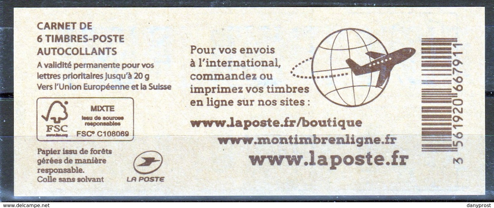 CARNET 1176-C 1 / 6 TIMBRES MARIANNE DATAMATRIX-Bleu-avec RGR-2 / COUVERTURE "Pour Vos Envois à L´international´ / RARE - Autres & Non Classés