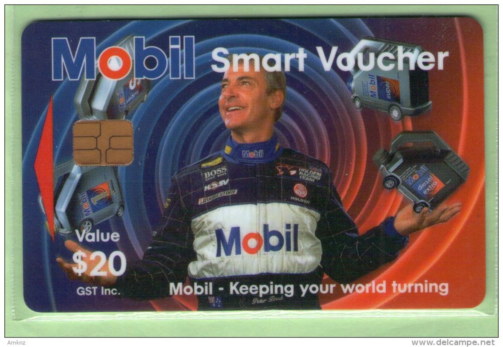 New Zealand - Cash Cards - 1997 Mobil Oil - $20 Peter Brock - VFU - New Zealand