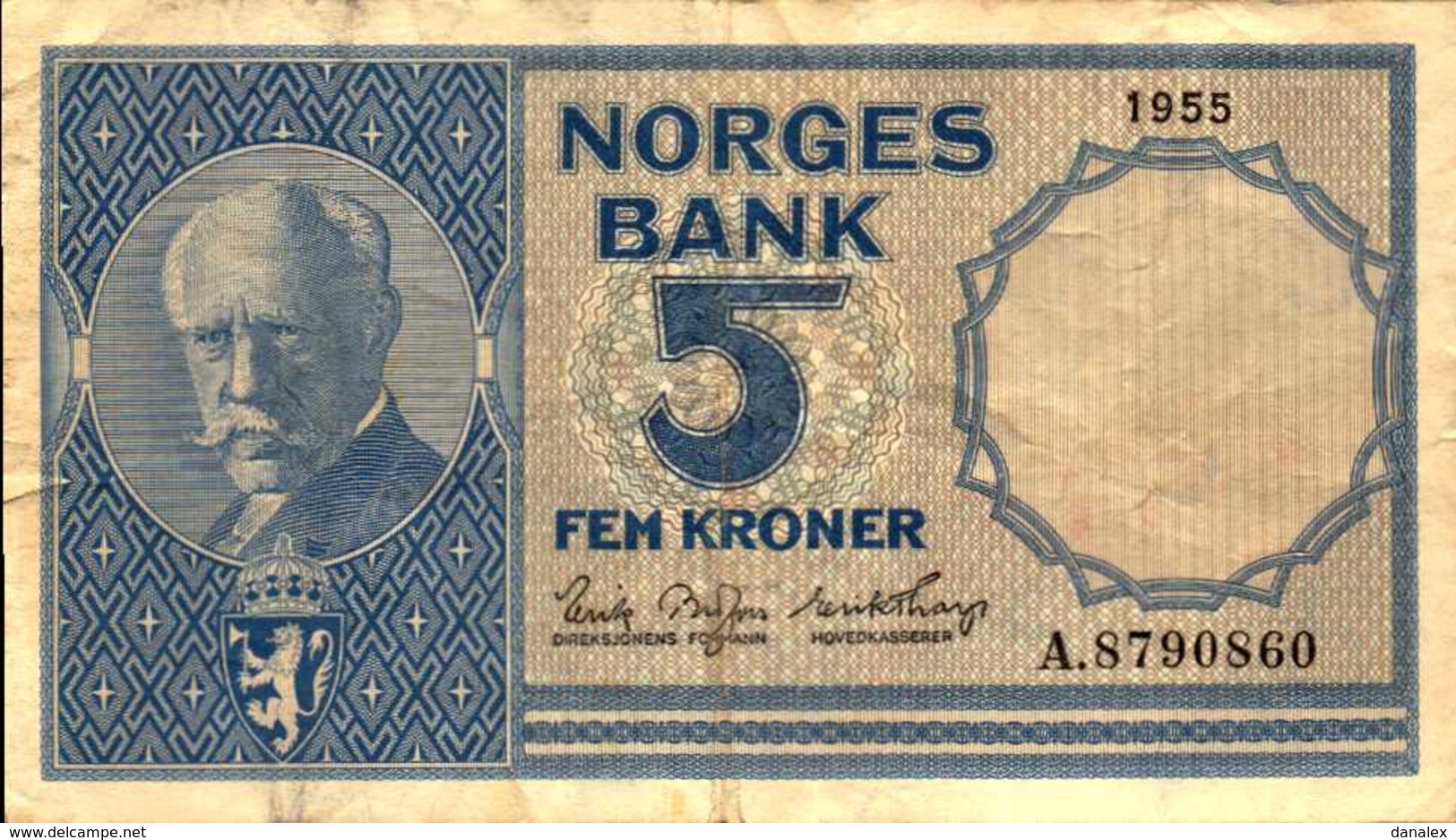 NORVEGE 5 KRONER De 1955  Pick 30a - Norvegia