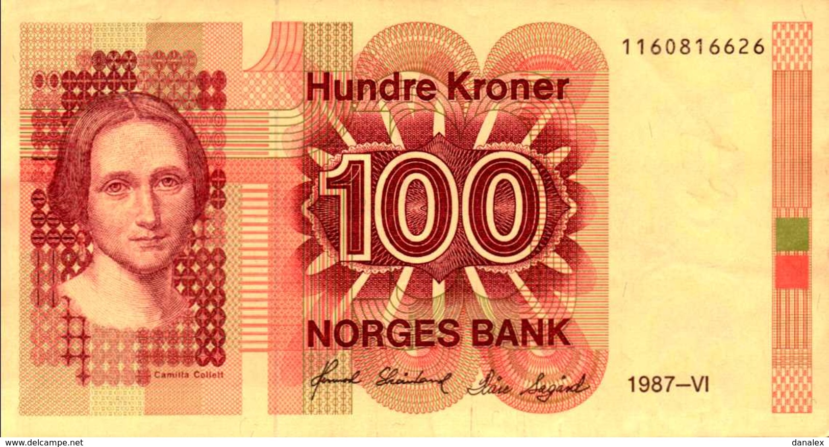 NORVEGE 100 KRONER De 1987  Pick 43c  XF/SUP - Norvège