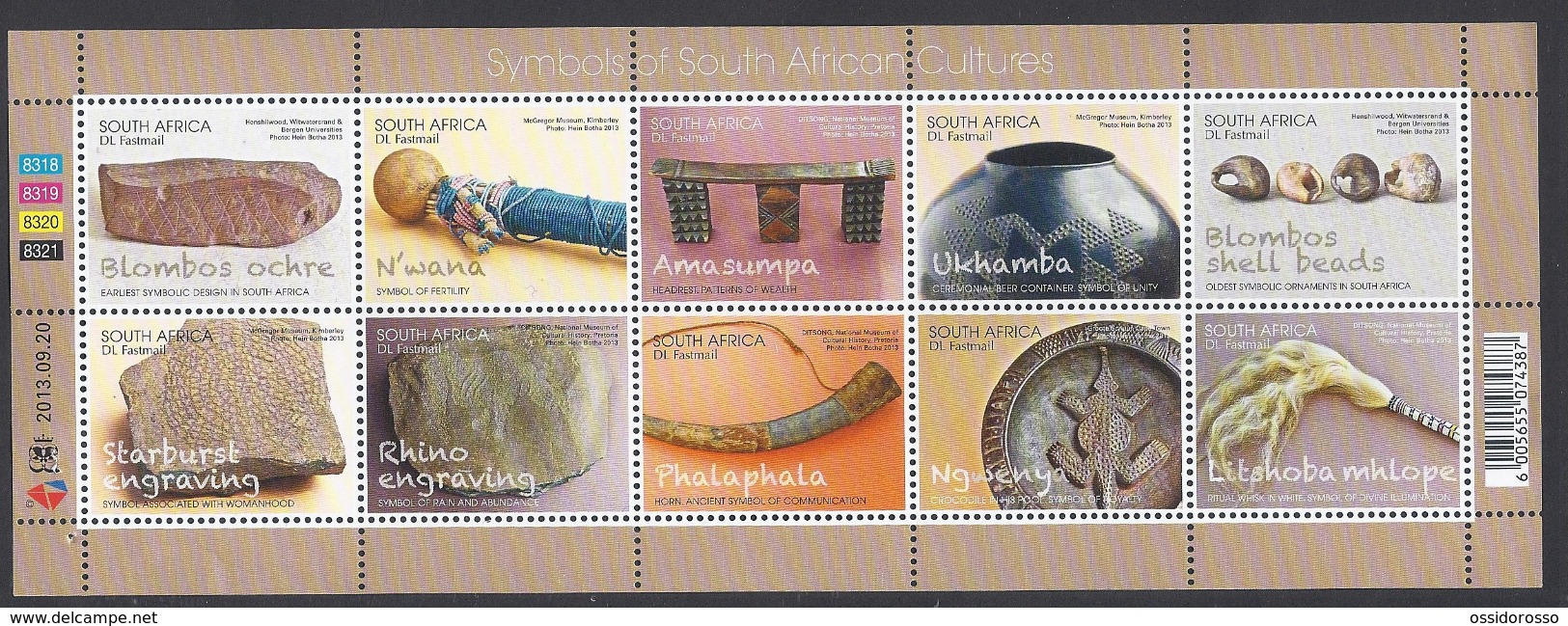 2013 - Symbols Of South Africa Culture - Mi:ZA 2239-2248KB - MNH - Blocchi & Foglietti