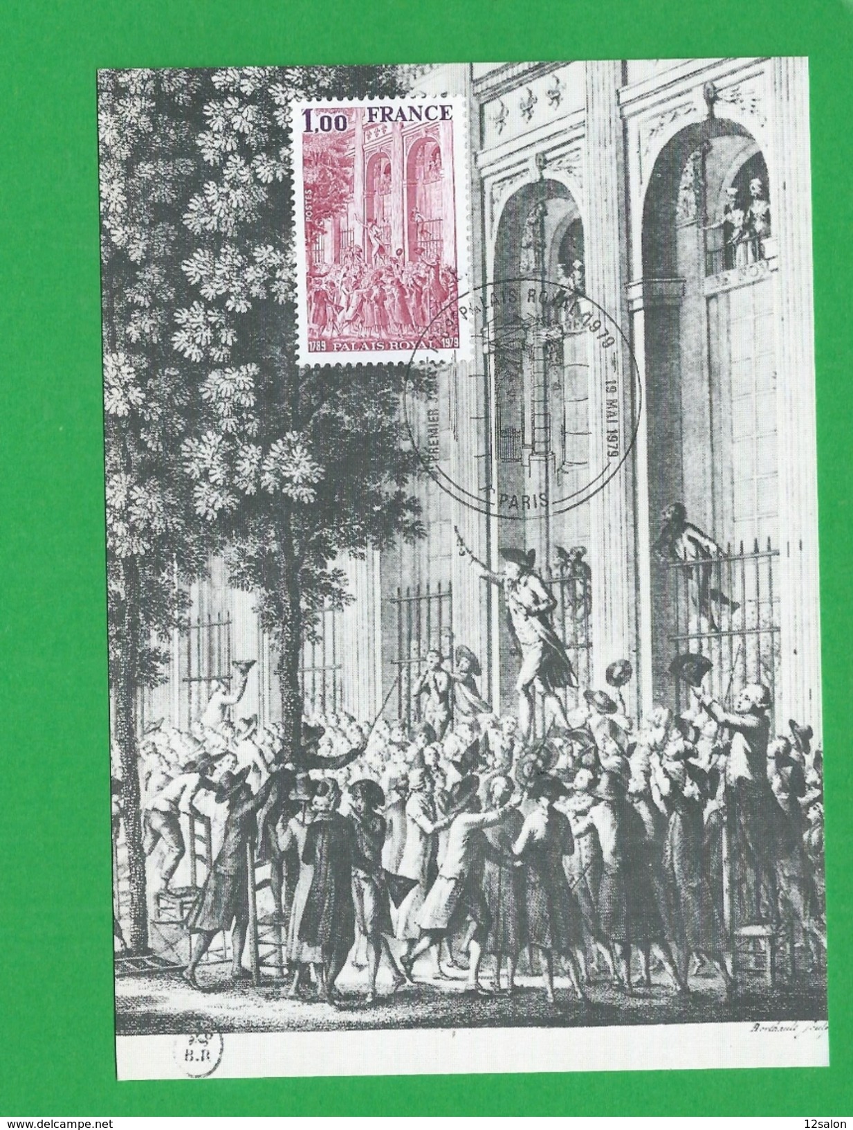 FRANCE CARTE MAXIMUM  N° 2049 Palais Royale Theme Camille Desmoulins Presentant Une Motion 1789 - 1970-1979