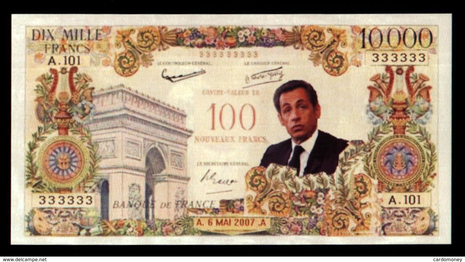 Billet Fantaisie De 10 000 Francs ! Sarkozy (art. N° 549) - Specimen