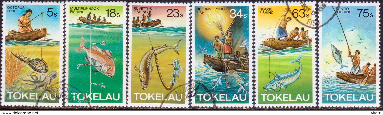 TOKELAU 1982 SG 85-90 Compl.set Used Fishing Methods - Tokelau