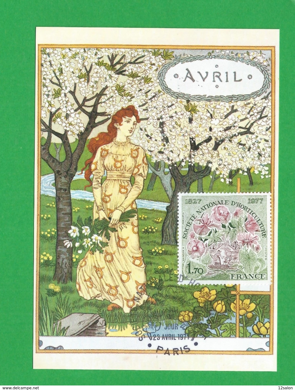 FRANCE CARTE MAXIMUM  N° 1930 Societe D'hortituclture  Theme Fleur Plante Arbes Grasset Belle Jardiniere - 1970-1979