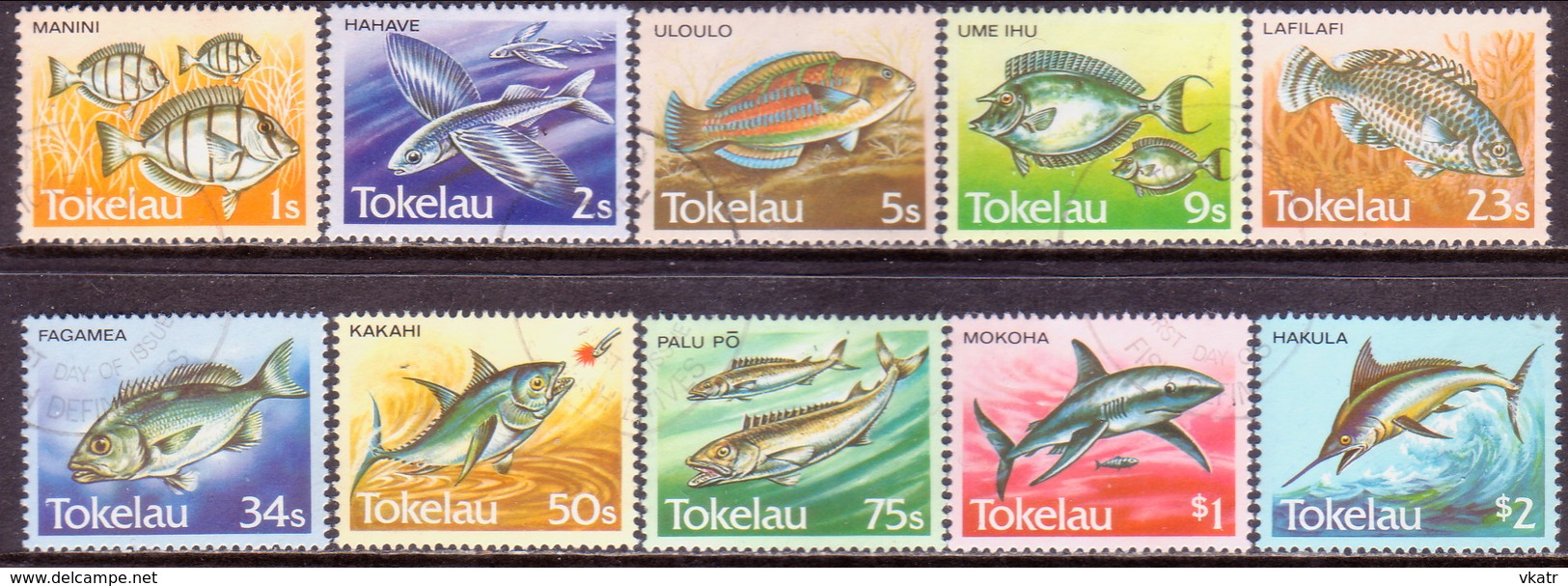 TOKELAU 1984 SG 108-17 Compl.set Used Fishes - Tokelau