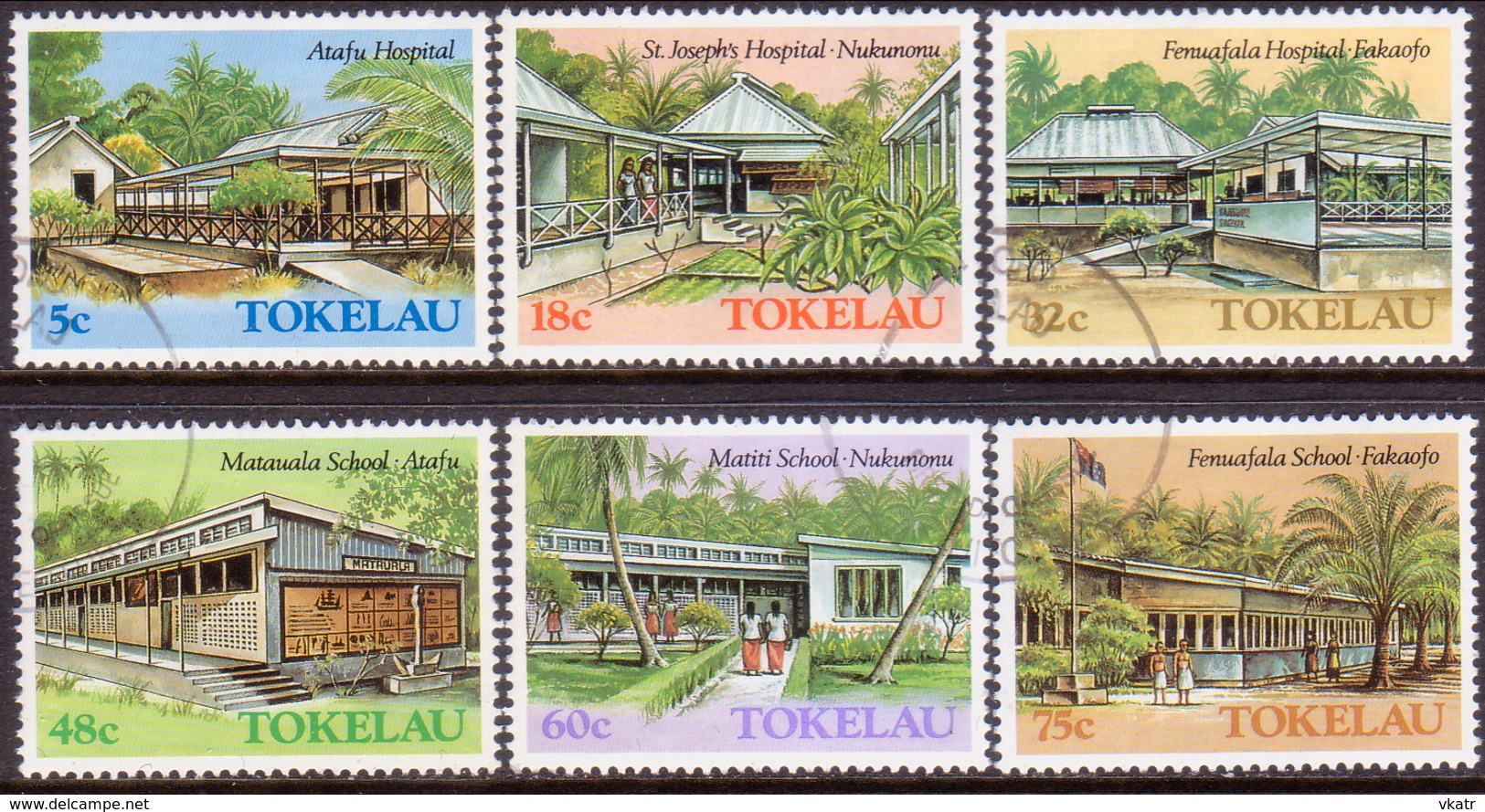 TOKELAU 1986 SG 130-35 Compl.set Used Architecture (2nd Series) - Tokelau