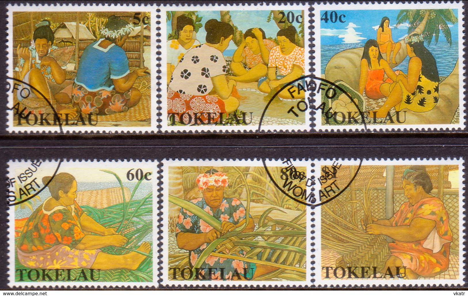 TOKELAU 1990 SG 177-82 Compl.set Used Women's Handicrafts - Tokelau