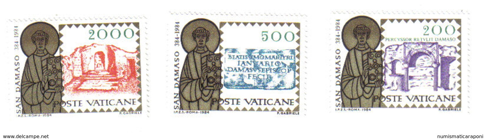 CITTA' DEL VATICANO 1984 16° CENTENARIO MORTE S. DAMASO PAPA 200+500+2000 LIRE NUOVI ** COD.FRA.116 - Nuovi