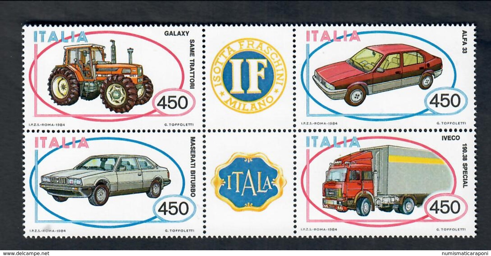 1984 ITALY  ITALIE ITALIA 1984 Costruzioni Automobilistiche Blocco Di 4 Nuovo** Cod.fra.945 - 1981-90:  Nuovi