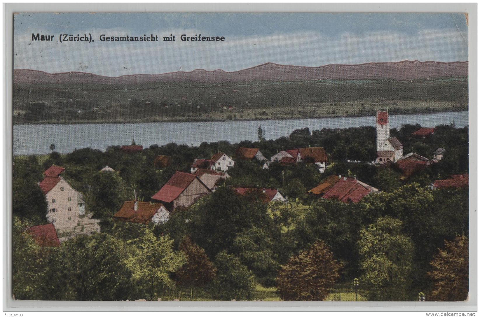 Maur (Zürich) Gesamtansicht Mit Greifensee - Photo: Hch. Sattler - Greifensee