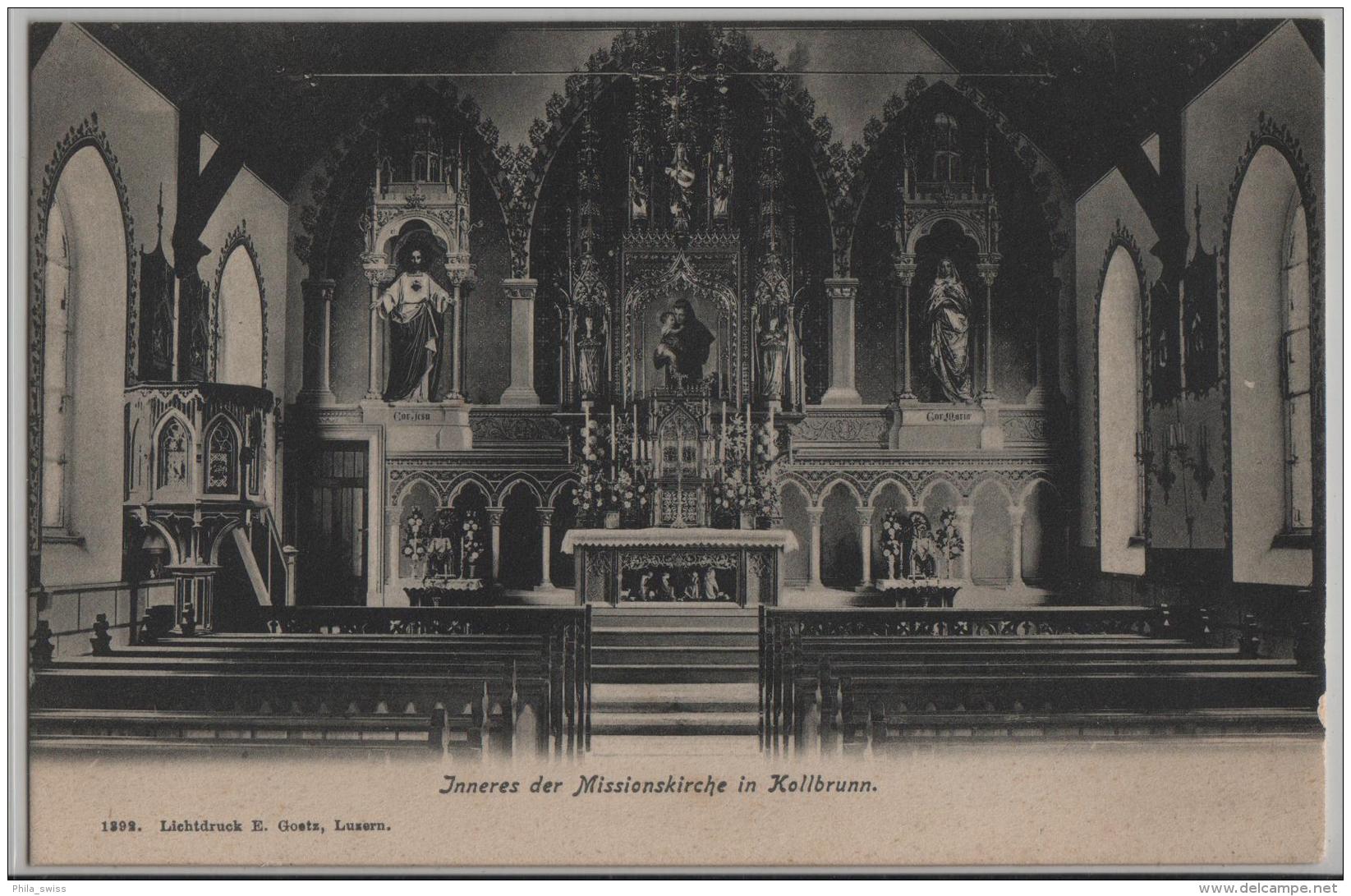 Inneres Der Missionskirche In Kollbrunn - Photo: E. Goetz No. 1392 - Autres & Non Classés