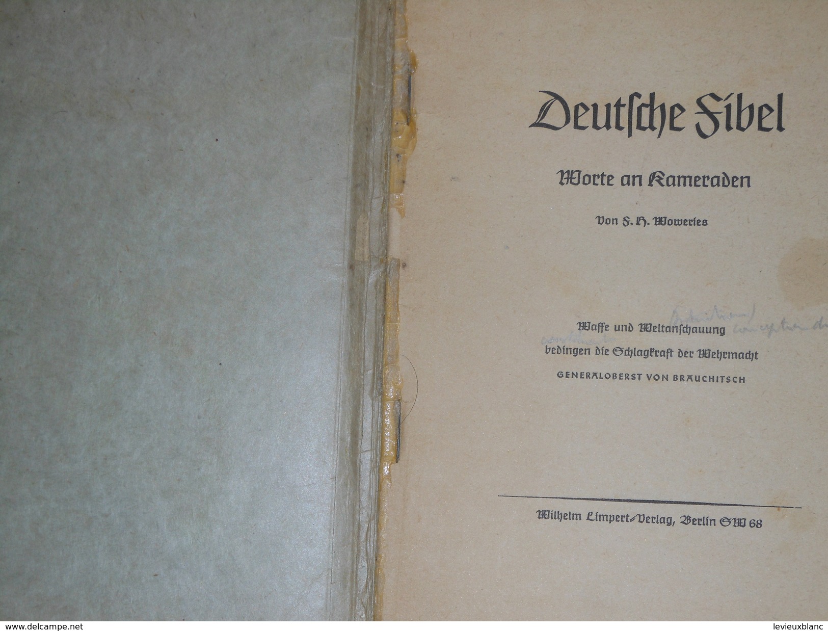 Primaire Allemand/Mots à Des Camarades/Deutsche Fibel/Tapferleit Ehre Vernunft Und Glaube/Limpert/Berlin/1940     LIV112 - Other & Unclassified